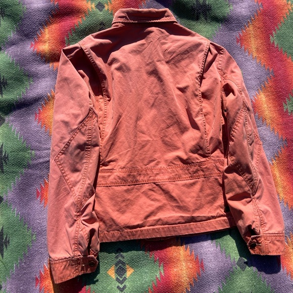 POLO HARRINGTON JACKET SIZE LARGE SALMON COLOR GOOD CONDITION MINOR FLAWS SHOWN - Picture 9 of 9